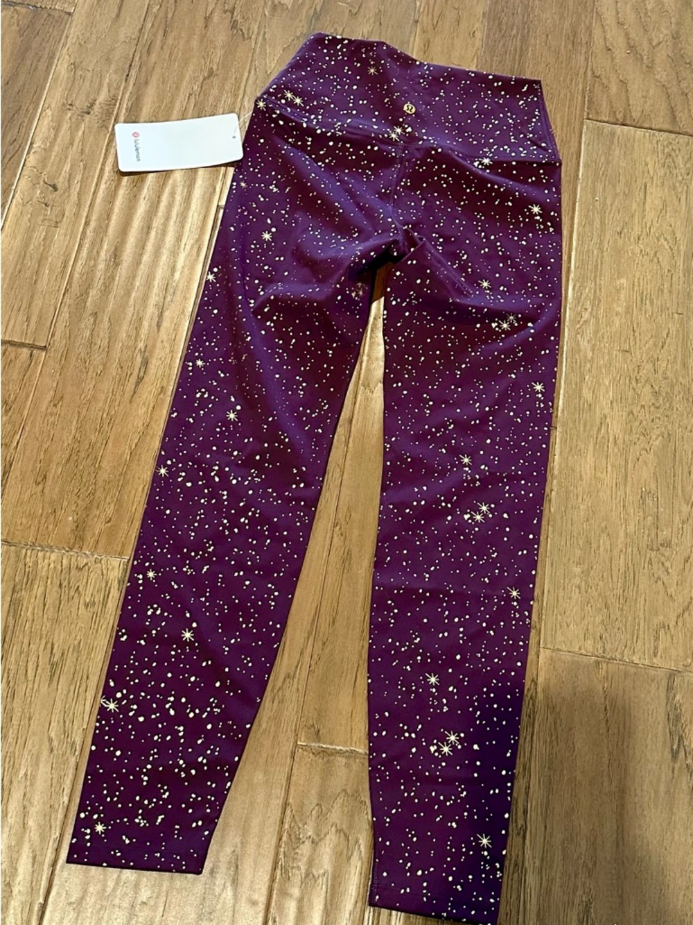 lululemon athletica Purple Leggings with Gold Star Print